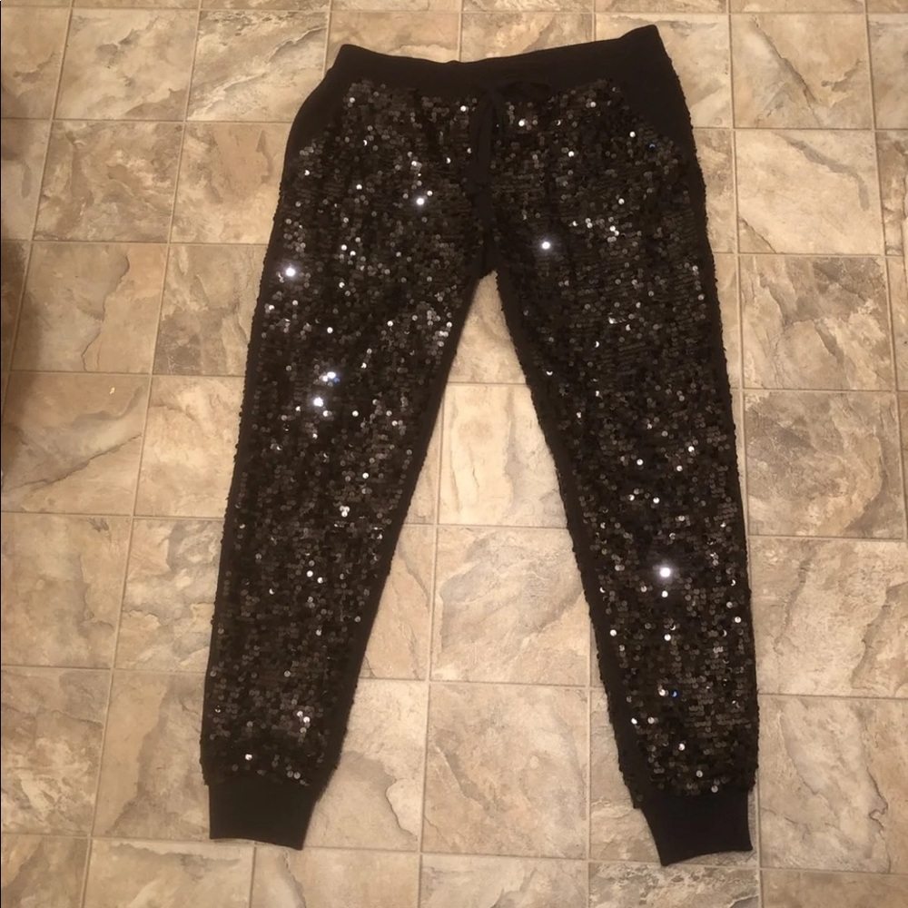 PINK VS sequin joggers